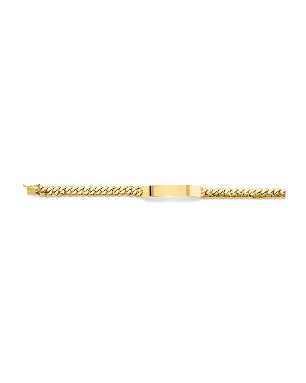 14K Yellow Gold Miami Cuban Link ID Bracelet (AB-1156)