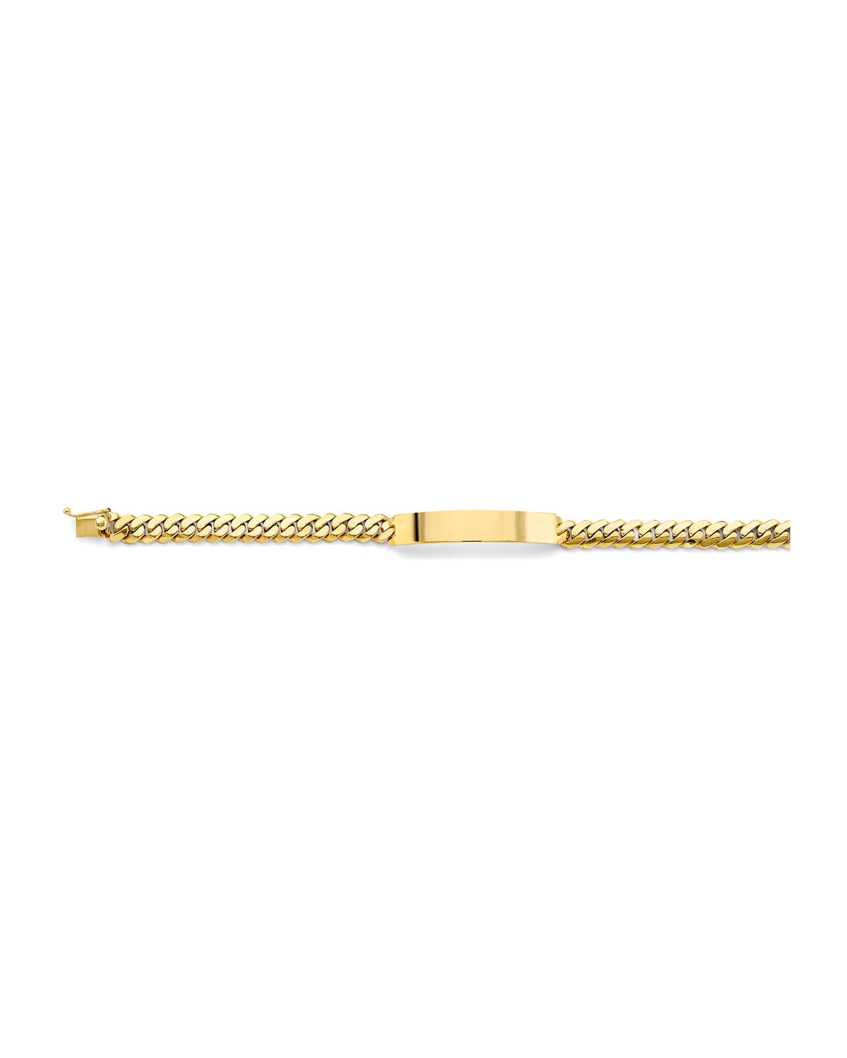 14K Yellow Gold Miami Cuban Link ID Bracelet (AB-1156)