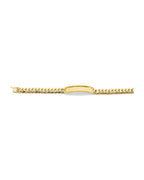 14K Yellow Gold Miami Cuban Link Frame ID Bracelet (AB-1157)
