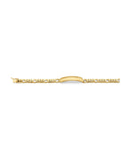 14K Yellow Gold Figaro Link Frame ID Bracelet (AB-1161)