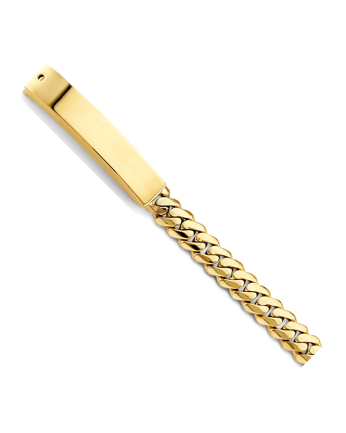 14K Yellow Gold Miami Cuban Link Mil ID Bracelet (AB-1167)