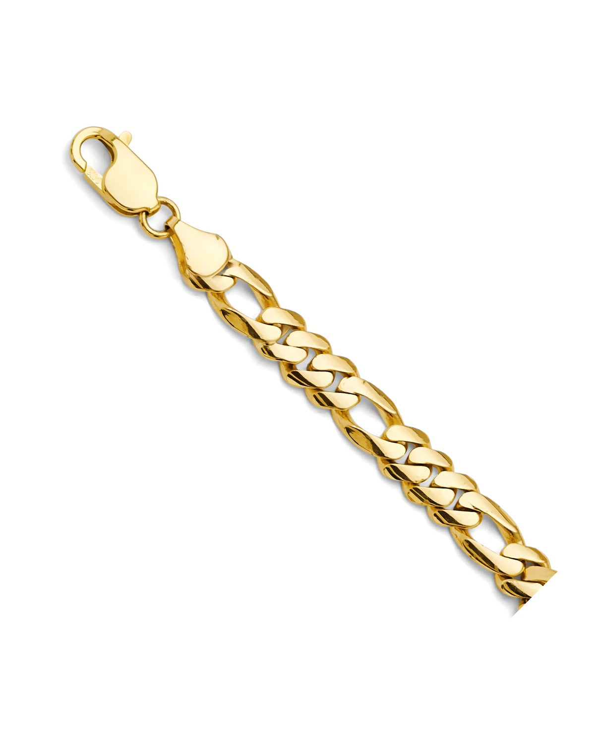14K Yellow Gold Figaro Frame Junior ID Bracelet (AB-1169)