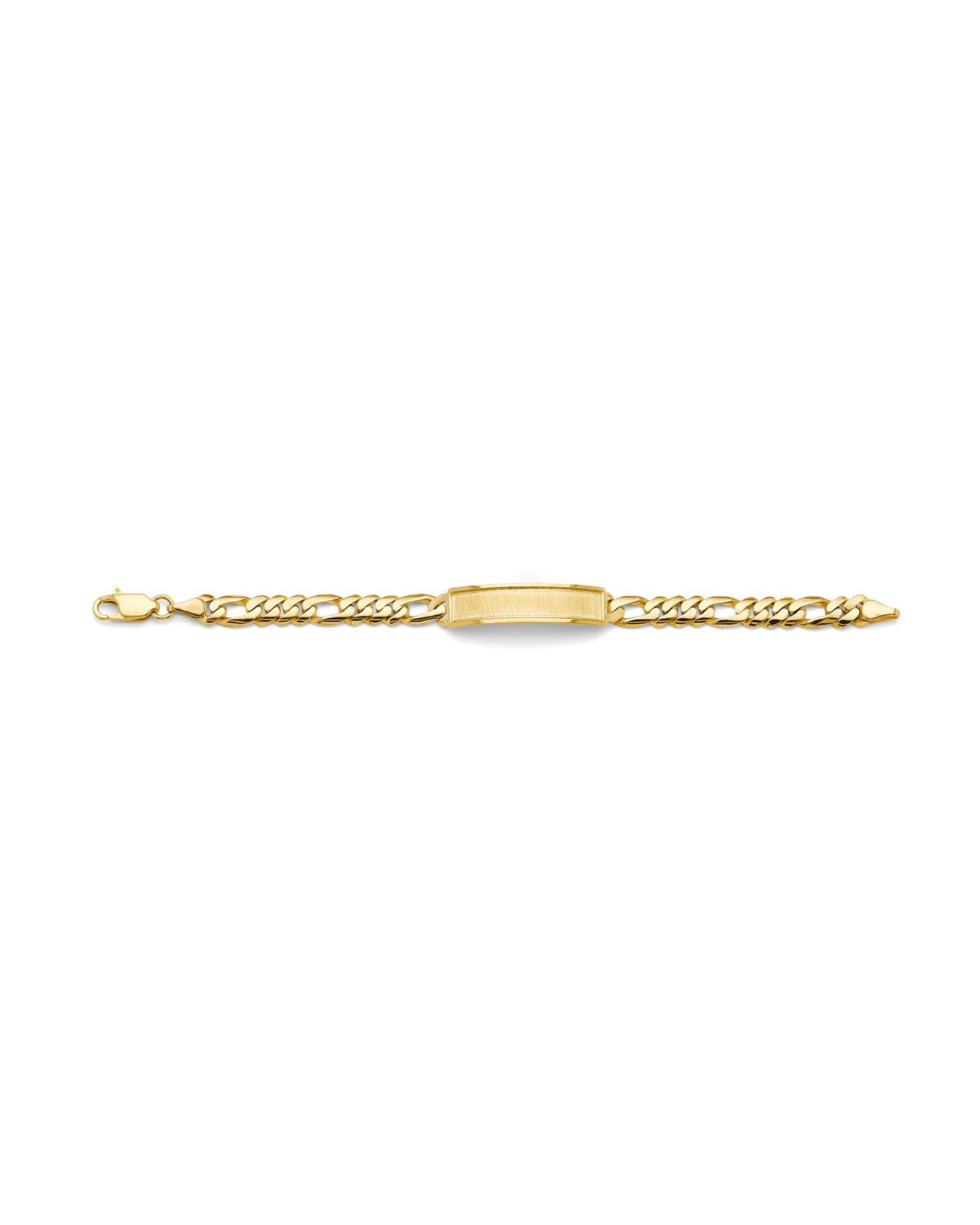14K Yellow Gold Figaro Frame Junior ID Bracelet (AB-1170)