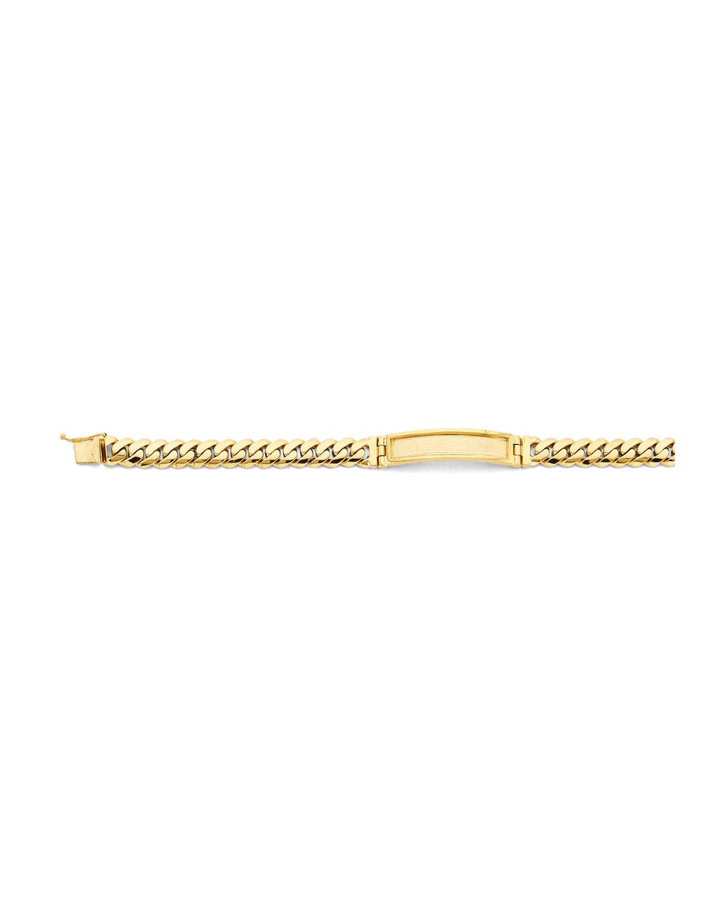 14K Yellow Gold Solid Cuban ID Bracelet (AB-1174)