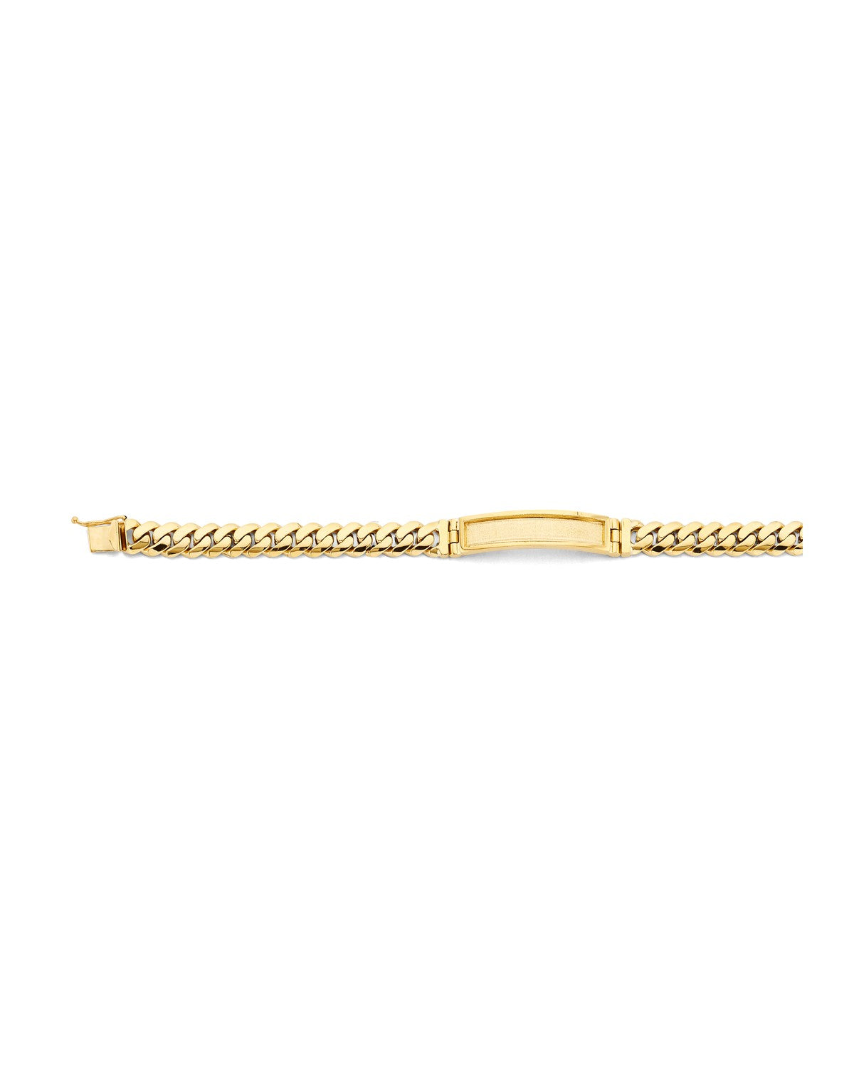 14K Yellow Gold Solid Cuban ID Bracelet (AB-1174)