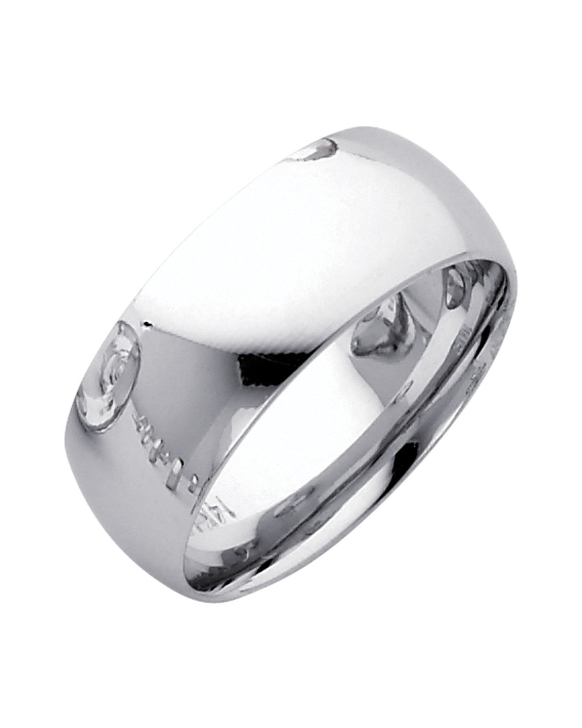 14K White Gold 8mm Comfort Fit Wedding Band (BC-080W)
