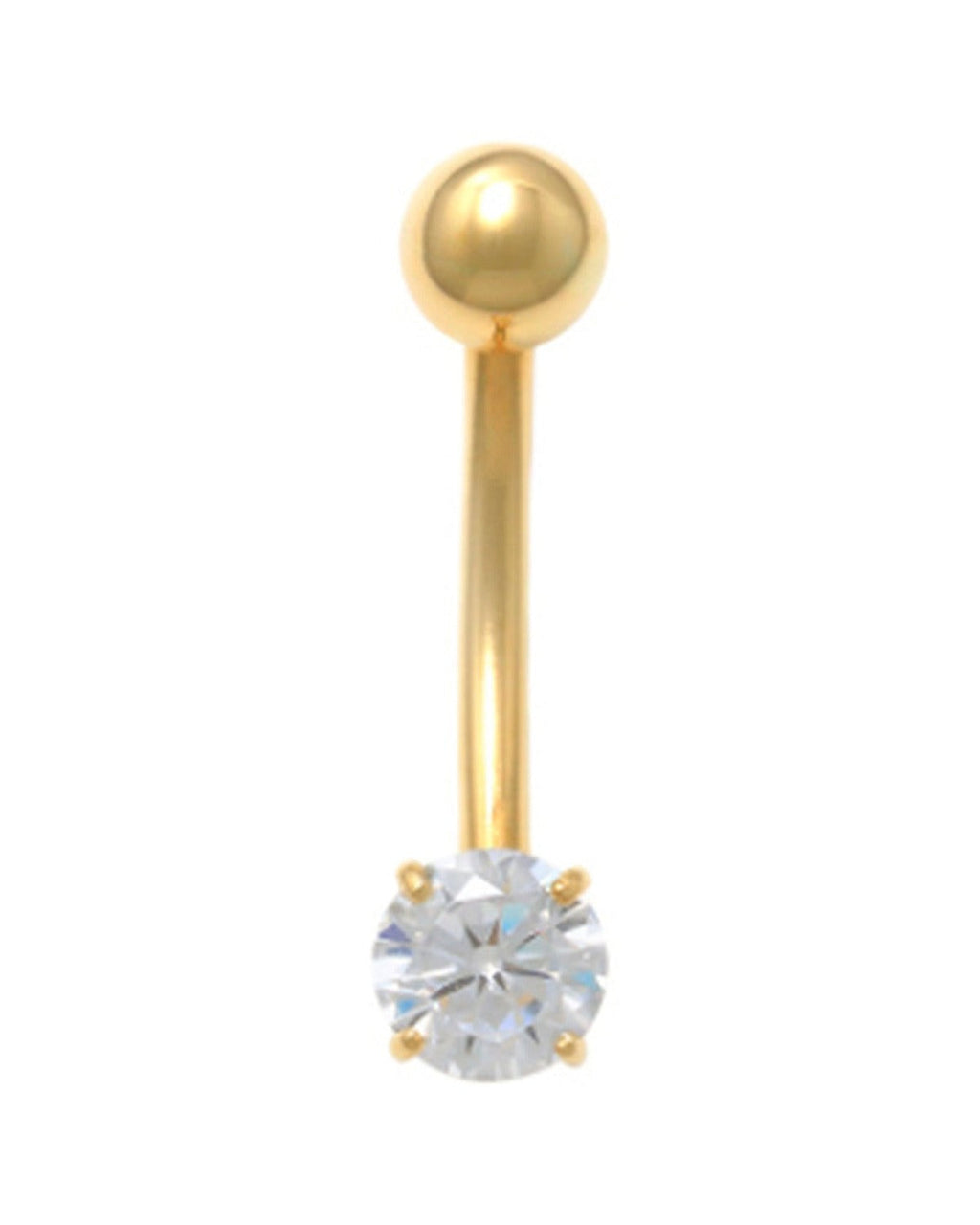 14K Yellow Gold 5mm Ball Belly Ring (BO1501-5MM)