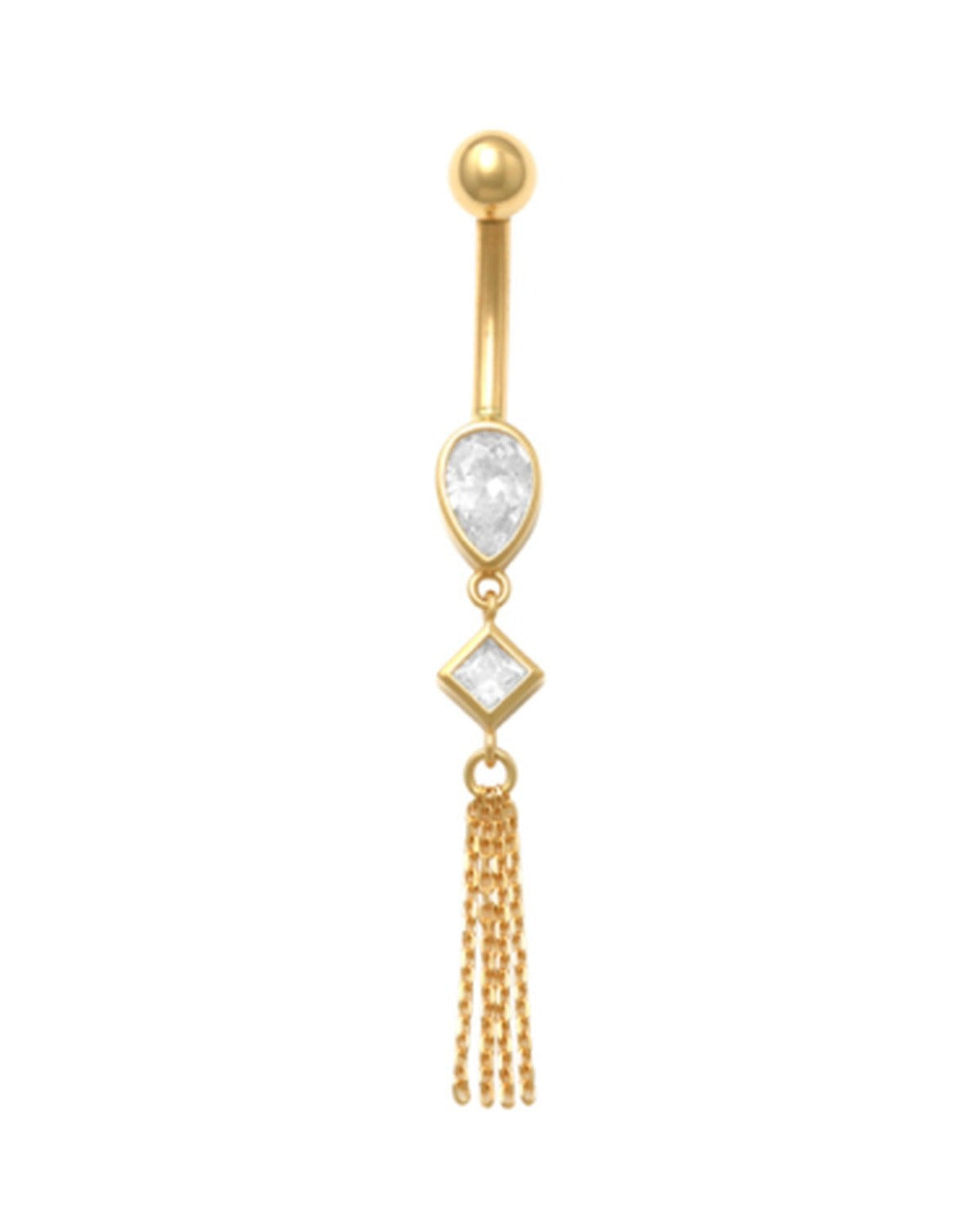 14K Yellow Gold Classic Belly Ring (BO23-10)