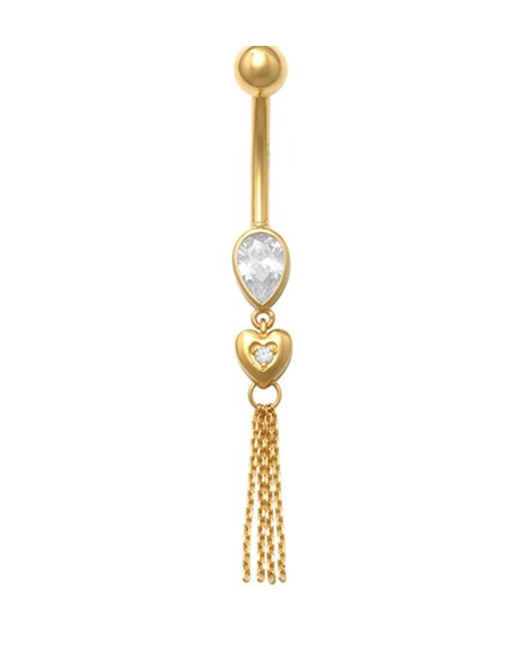 14K Yellow Gold Classic Belly Ring (BO23-25)