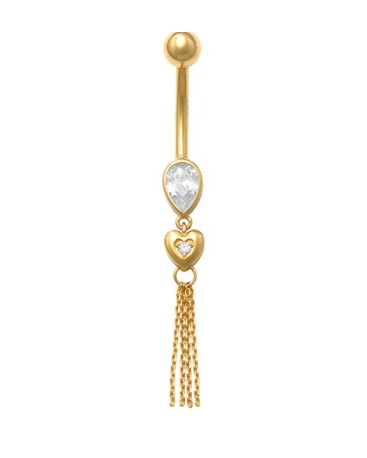 14K Yellow Gold Classic Belly Ring (BO23-25)
