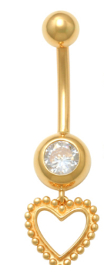 14K Yellow Gold Classic Belly Ring (BO23-12)