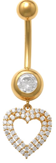 14K Yellow Gold Classic Belly Ring (BO23-36)