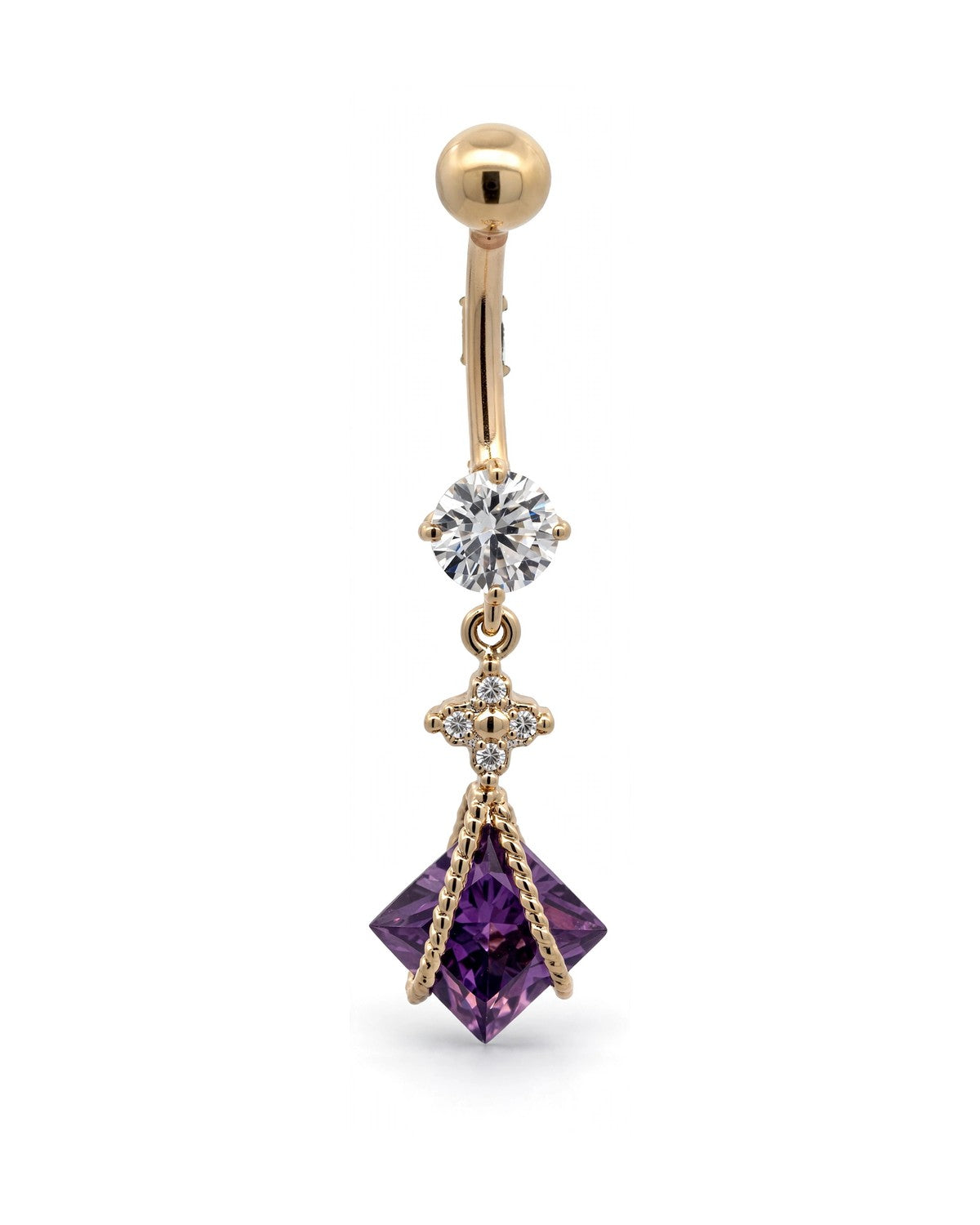 14K Yellow Gold Belly Ring BO6623