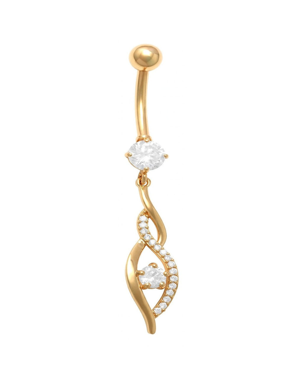 14K Yellow Gold Classic Belly Ring (BO6750)