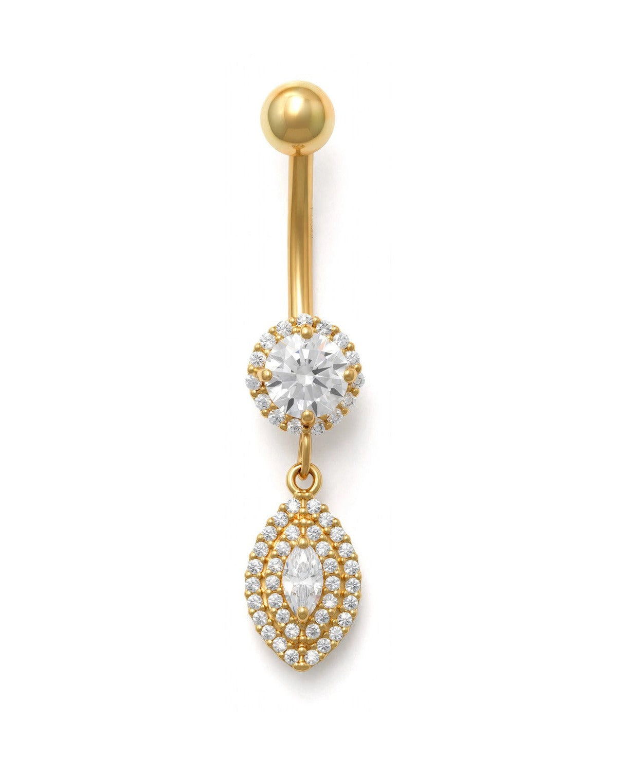 14K Yellow Gold Classic Belly Ring (BO6778)