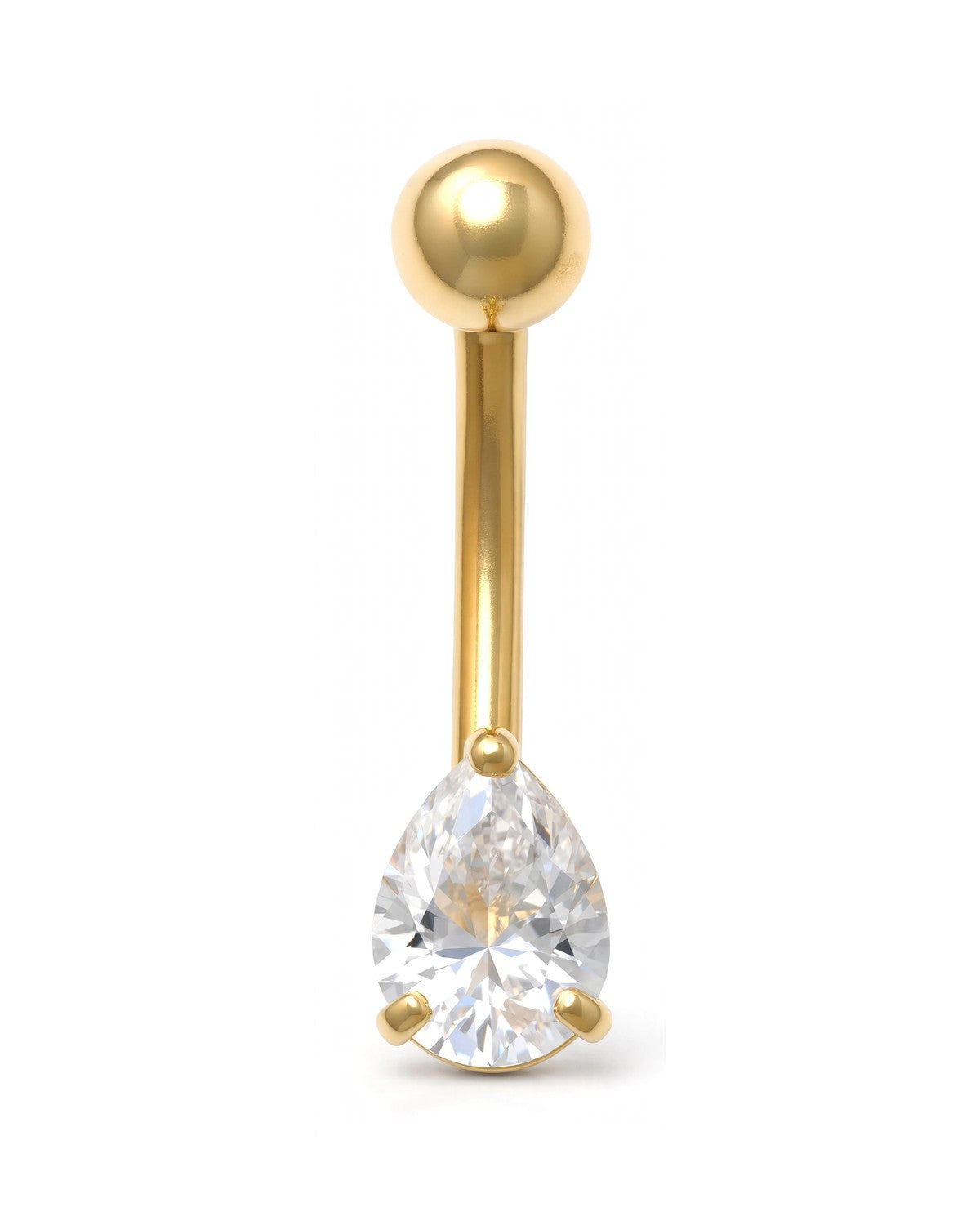 14K Yellow Gold Belly Ring BO6799-7X5MM