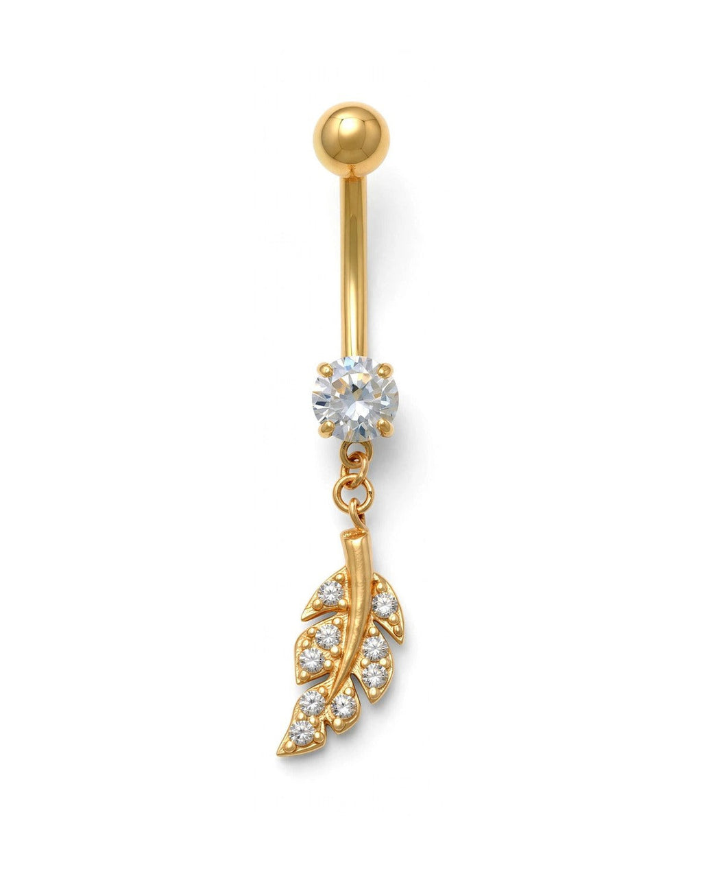 14K Yellow Gold Classic Belly Ring (BO6813)