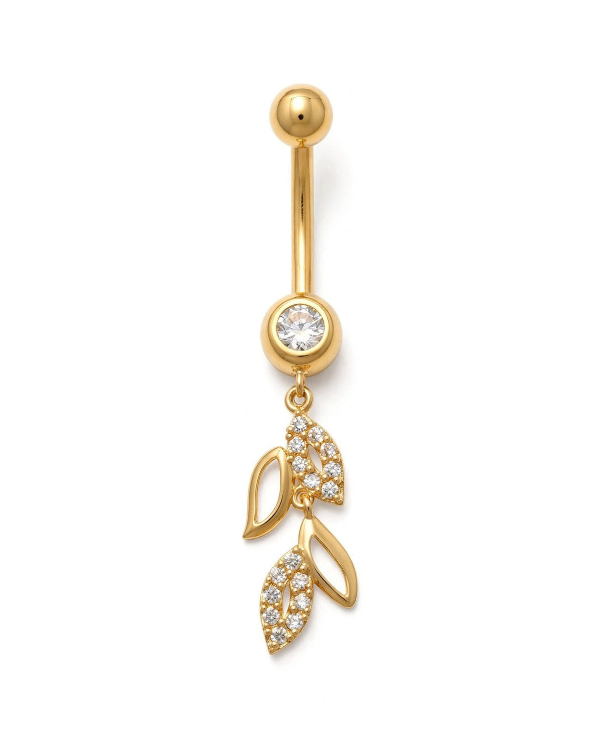 14K Yellow Gold Classic Belly Ring (BO6871)