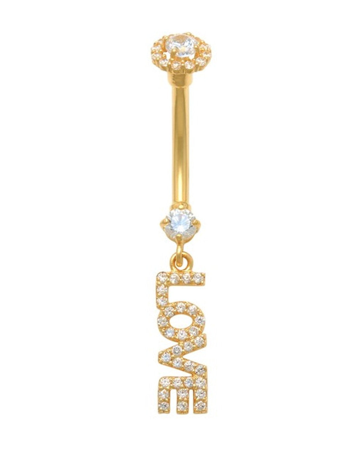 14K Yellow Gold Classic Belly Ring (BO6907)