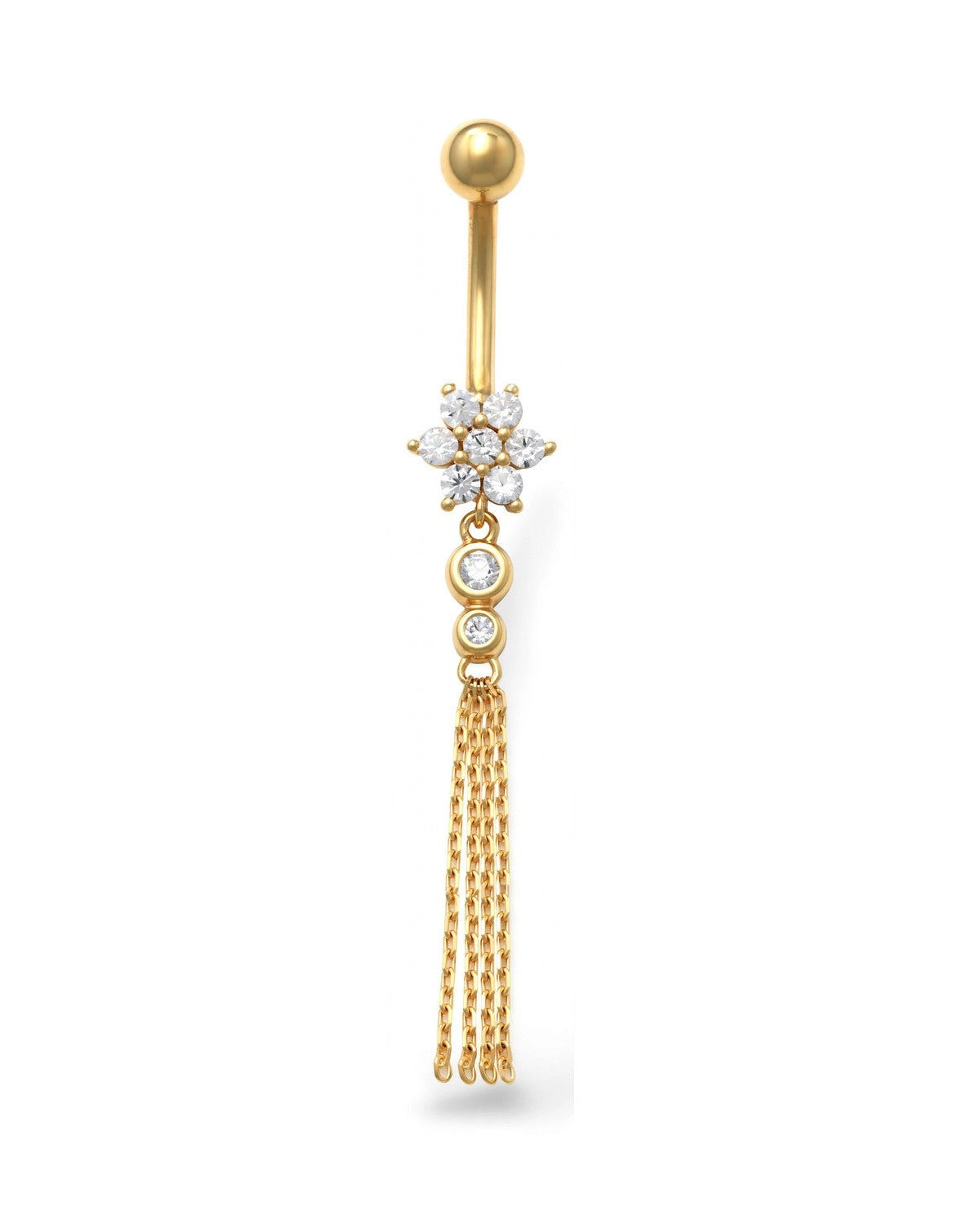 14K Yellow Gold Classic Belly Ring (BO6926)