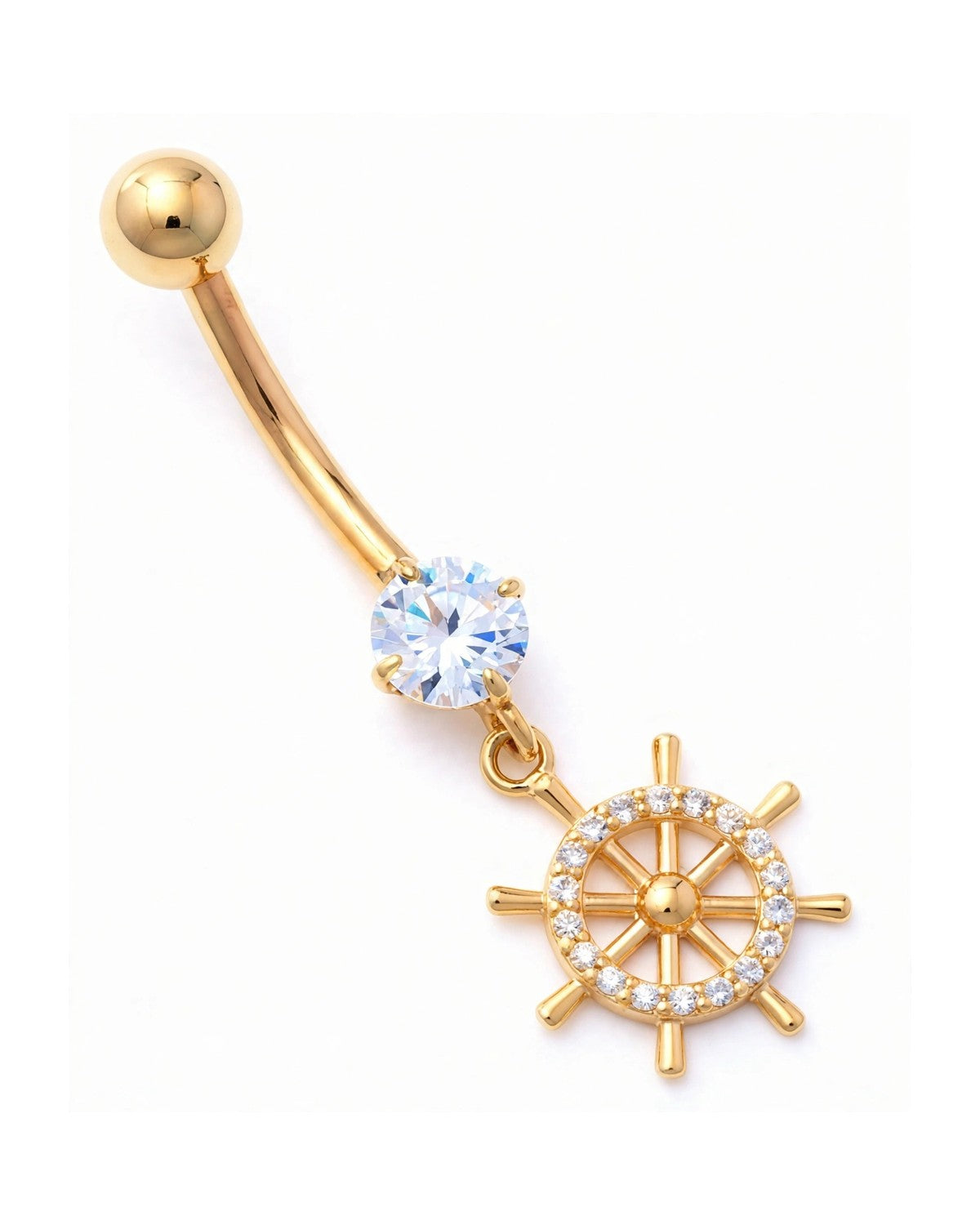 14K Yellow Gold Belly Ring BO9393
