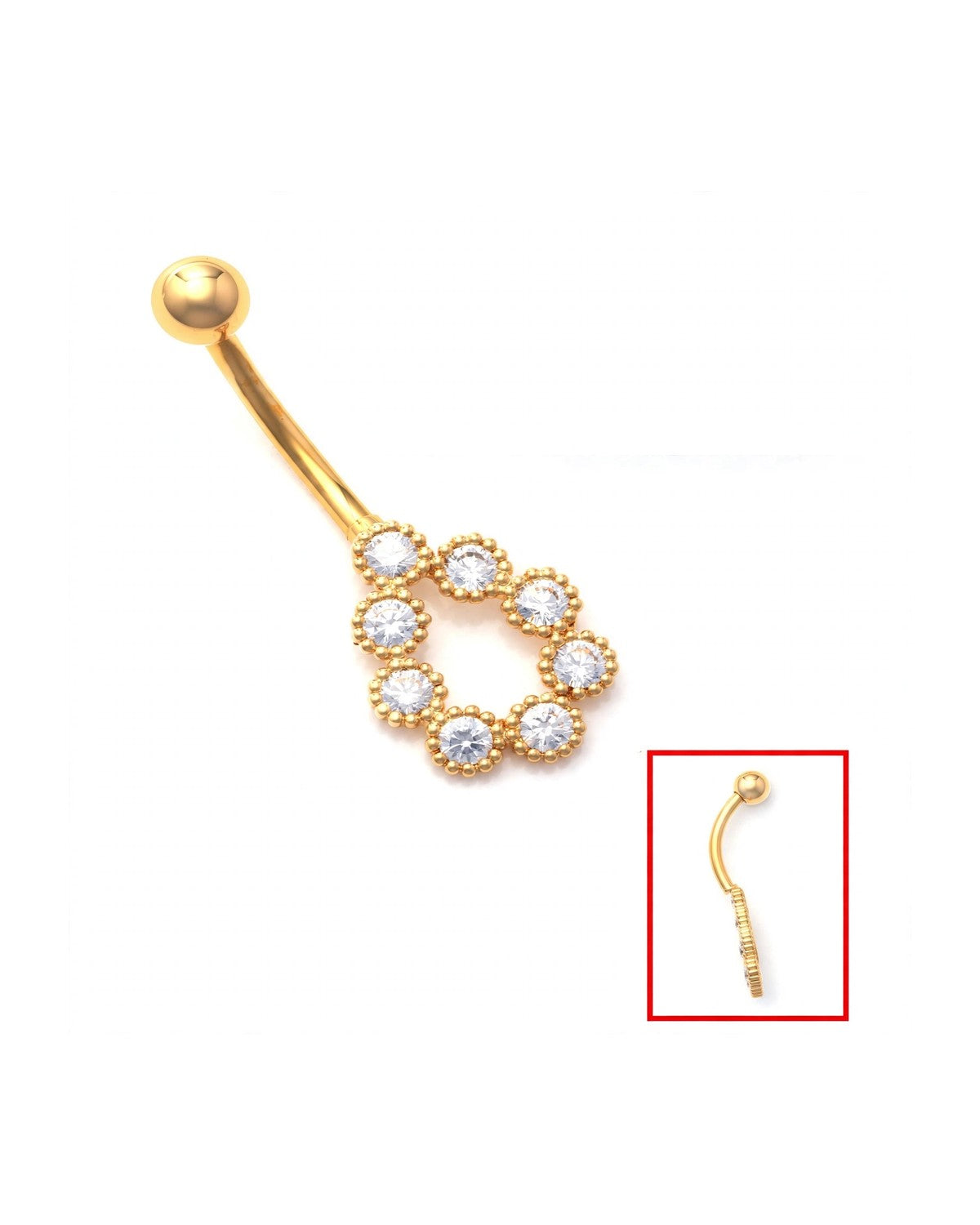 14K Yellow Gold Belly Ring BO9406