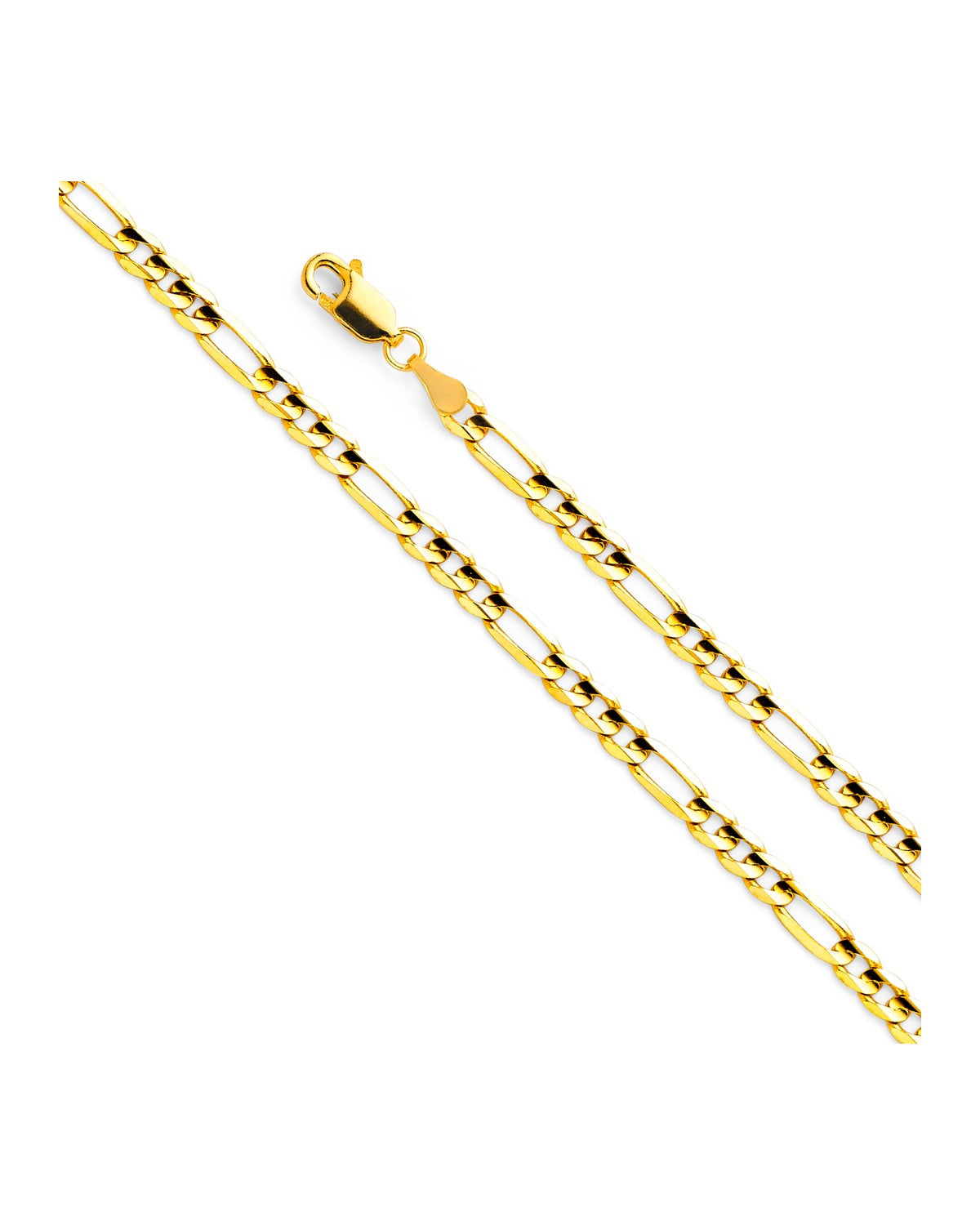 14K Yellow Gold 3.8mm Figaro 3+1 Chain (CH-0102)