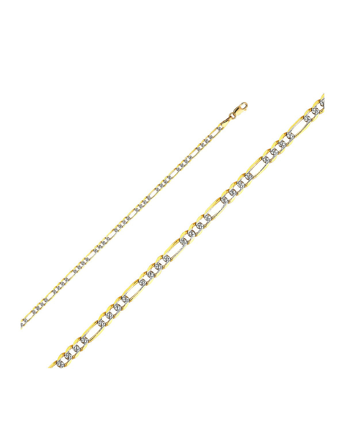 14K Yellow Gold 3.1mm Figaro 3+1 WP Chain (CH-0121)