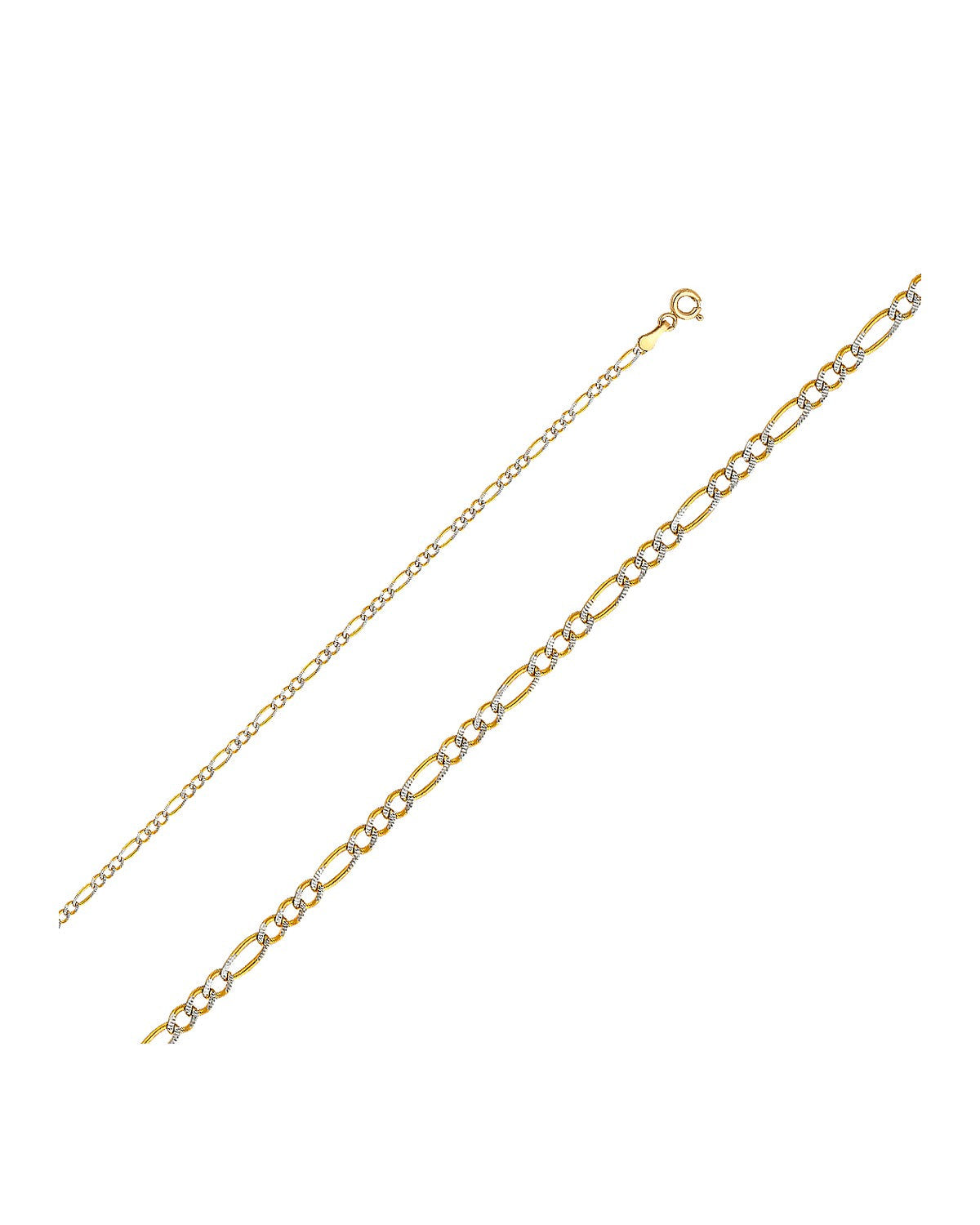 14K Yellow Gold 2.1mm Figaro 3+1 WP Chain (CH-0123)