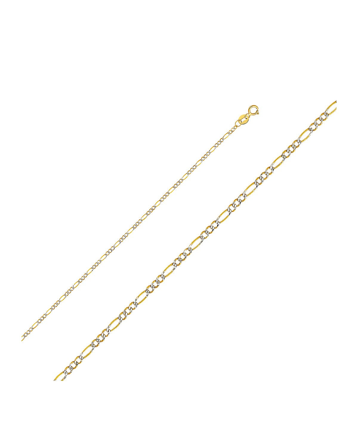 14K Yellow Gold 1.8mm Figaro 3+1 WP Chain (CH-0124)