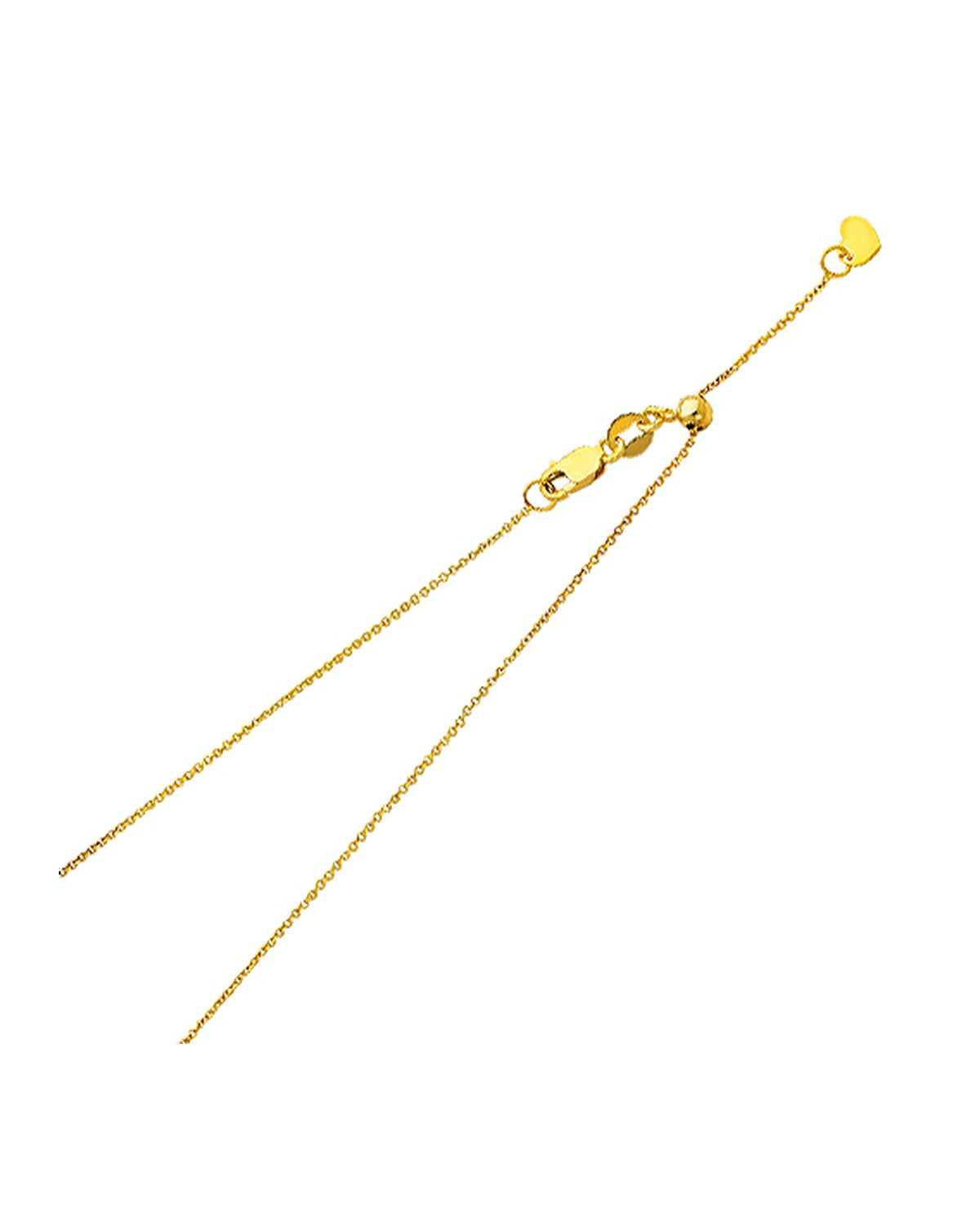 14K Yellow Gold 0.9mm Adjustable Tiny DC Cable Chain (CH-0179-200)
