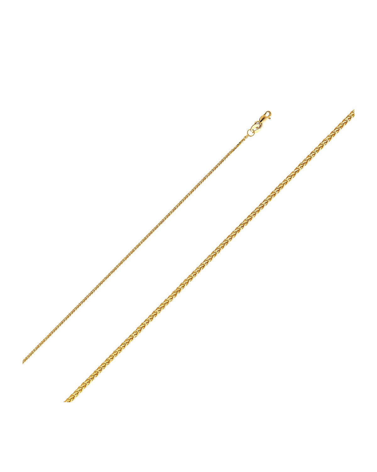 14K Yellow Gold 1mm Square Wheat Chain (CH-0192)
