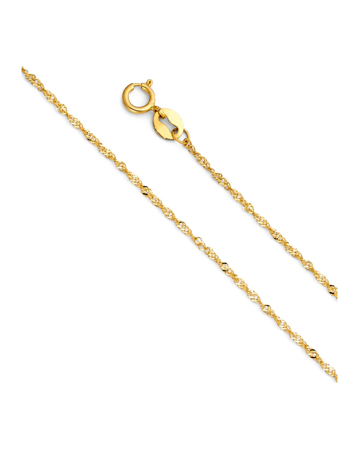 14K Yellow Gold 0.9mm Singapore Chain (CH-0211)