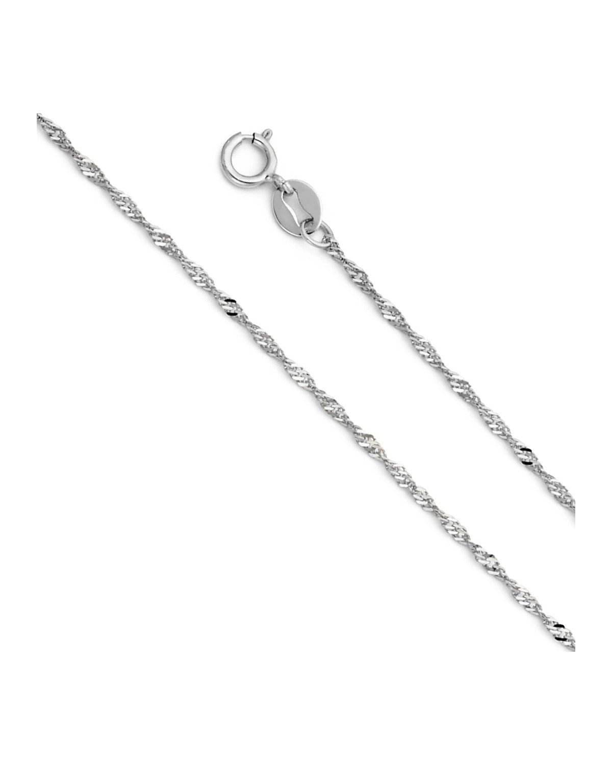 14K White Gold 1.2mm Singapore Chain (CH-0212)