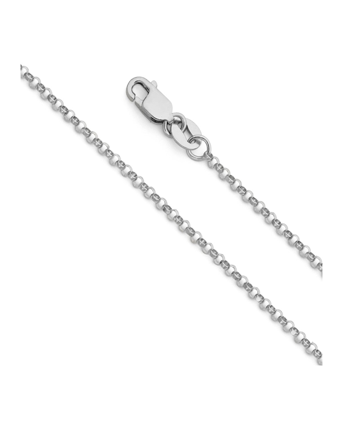 14K White Gold 1.6mm Classic Rolo Cable Chain (CH-0229)