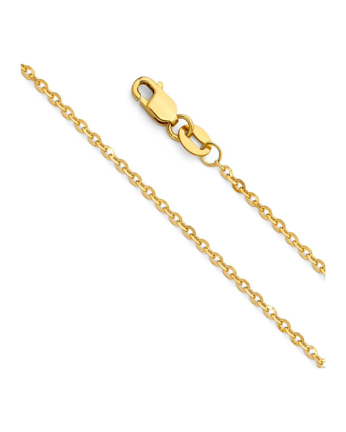 14K Yellow Gold 1.6mm Side DC Rolo Cable Chain (CH-0231)
