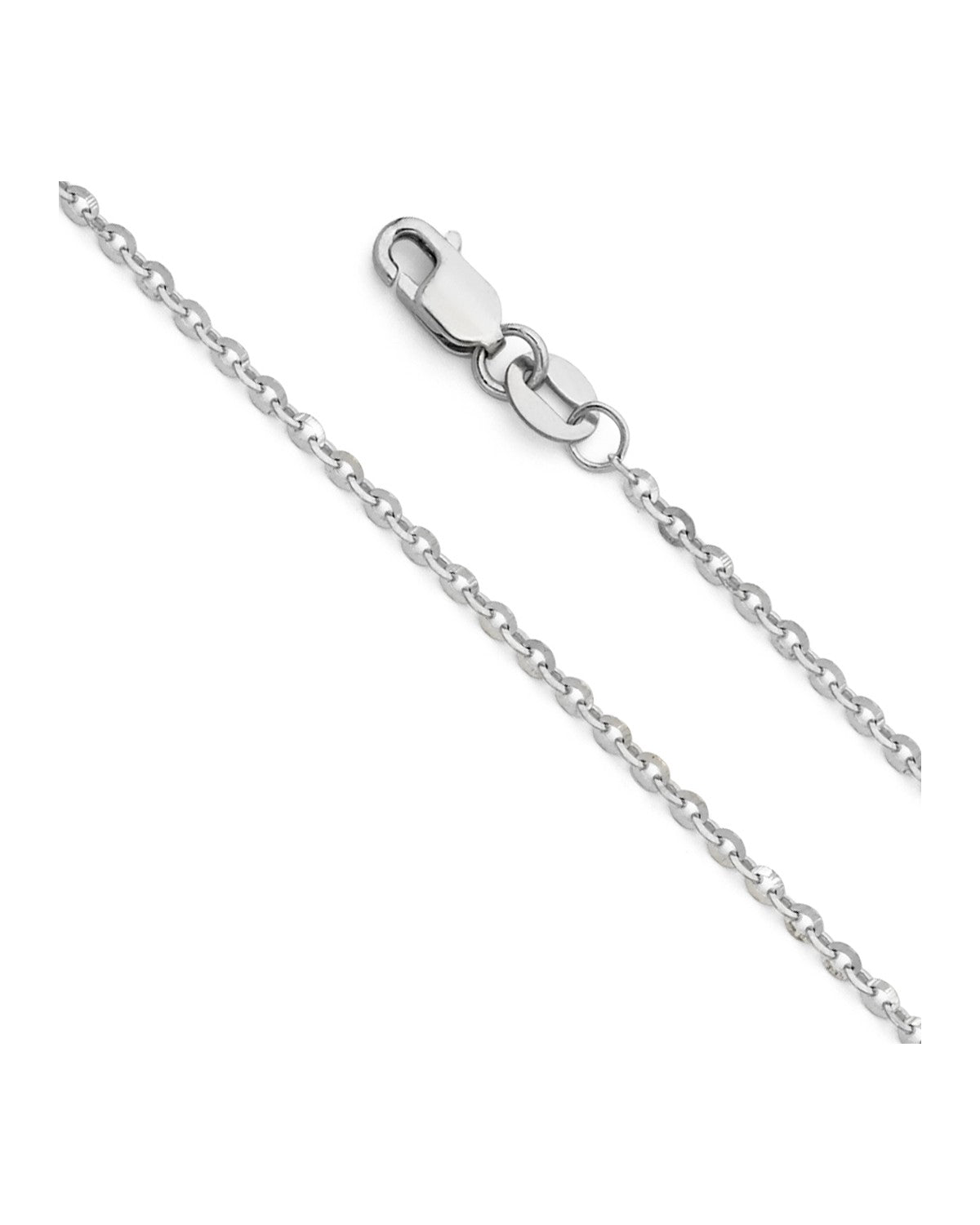 14K White Gold 1.6mm Side DC Rolo Cable Chain (CH-0234)