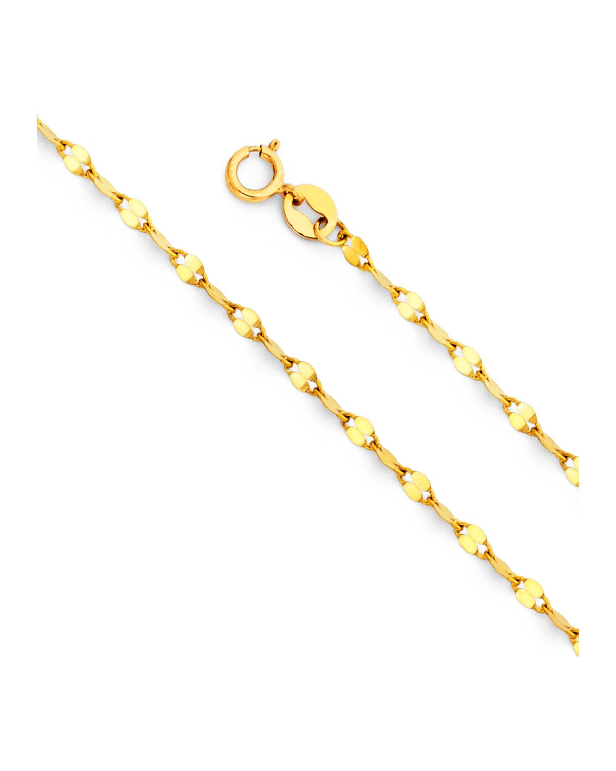 14K Yellow Gold 2mm Twisted Mirror Chain (CH-0244)