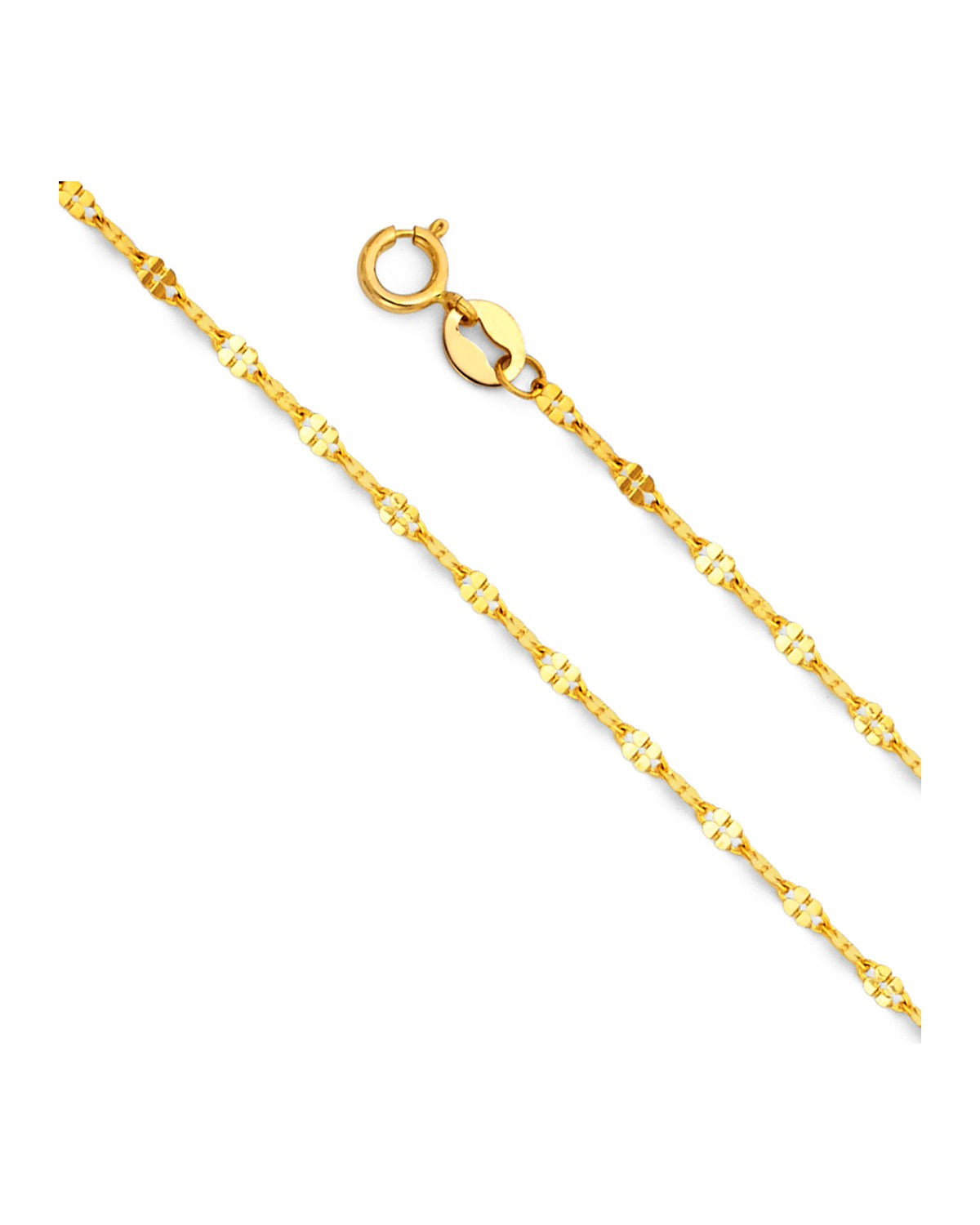14K Yellow Gold 1.7mm Twisted Mirror Chain (CH-0247)
