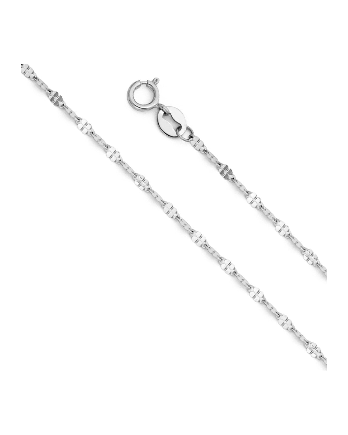14K White Gold 1.7mm Twisted Mirror Chain (CH-0248)