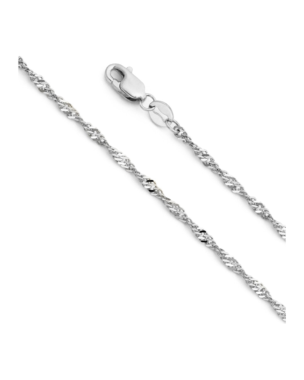 14K White Gold 1.8mm Singapore Chain (CH-0283)