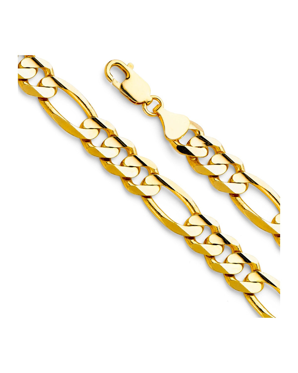 14K Yellow Gold 9.5mm Figaro 3+1 Concave Chain (CH-0287)