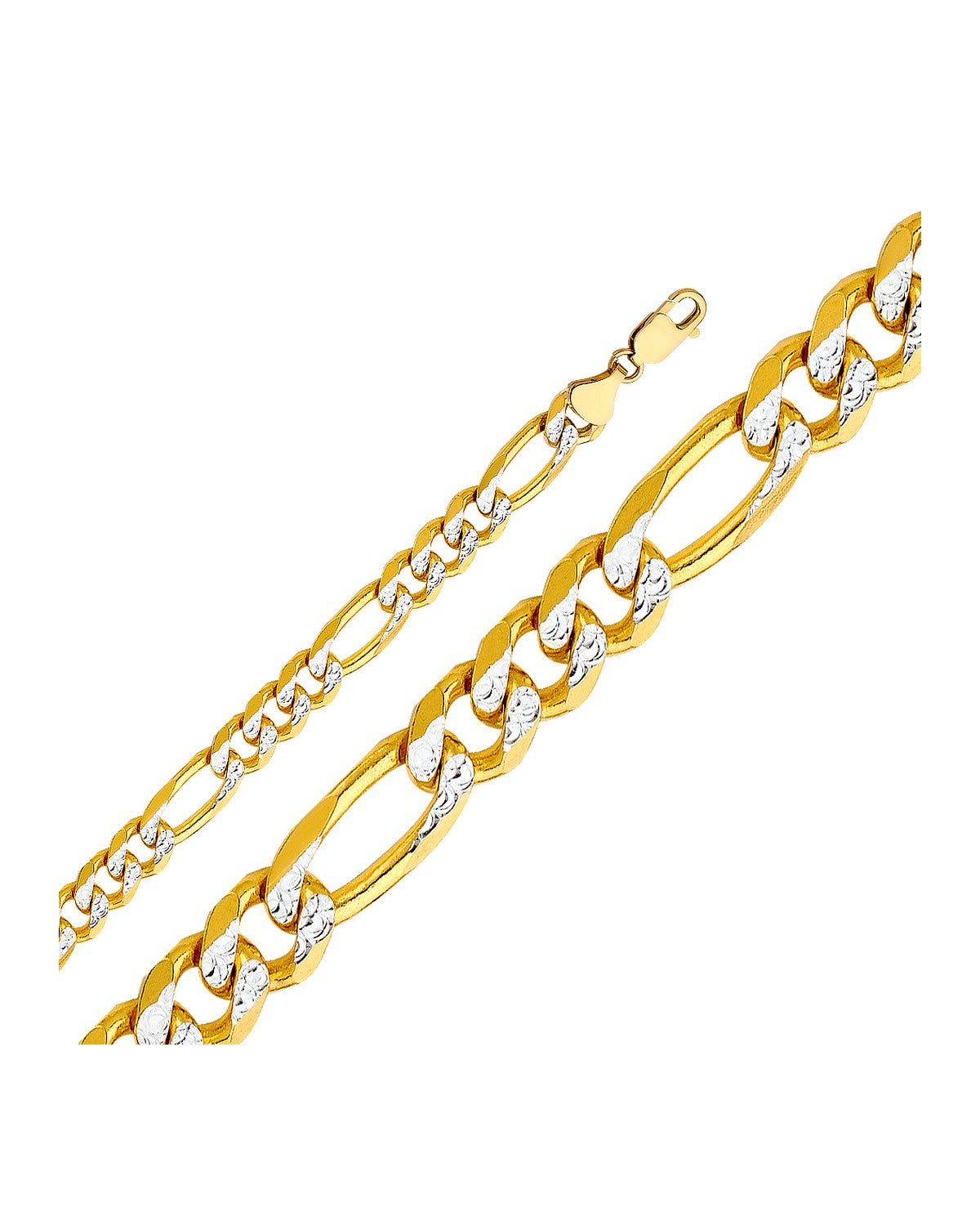 14K Yellow Gold 9.5mm Figaro 3+1 WP Chain (CH-0298)
