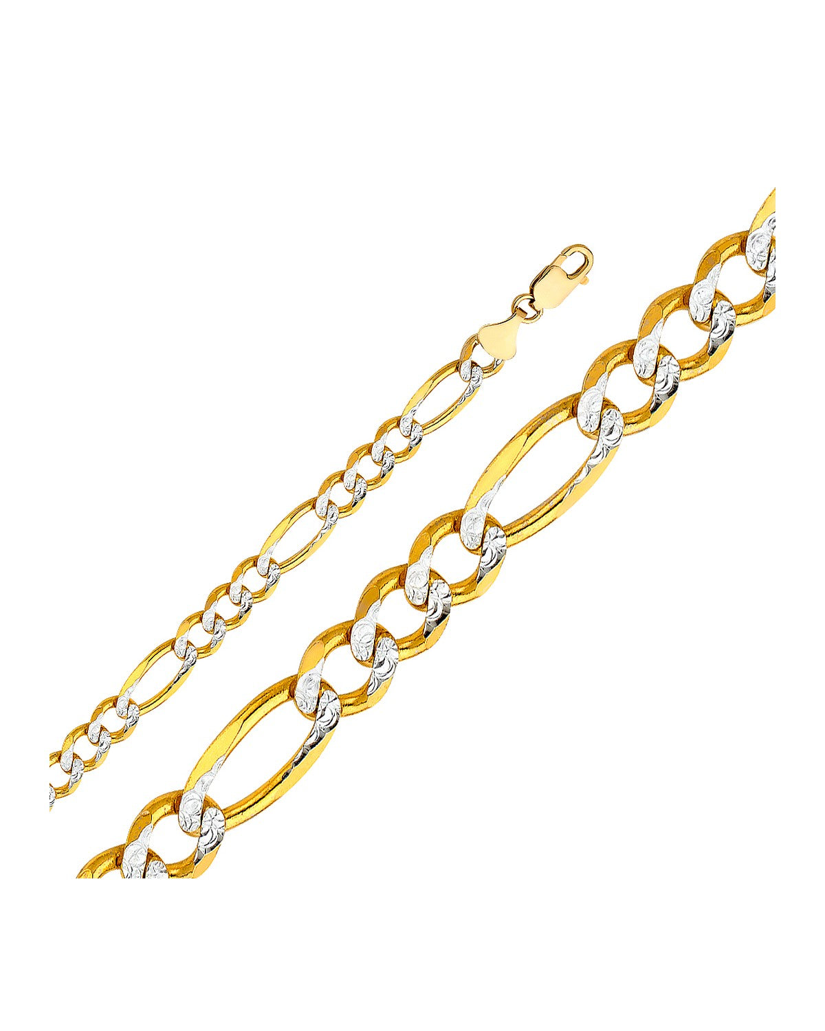 14K Yellow Gold 8.6mm Figaro 3+1 WP Chain (CH-0299)