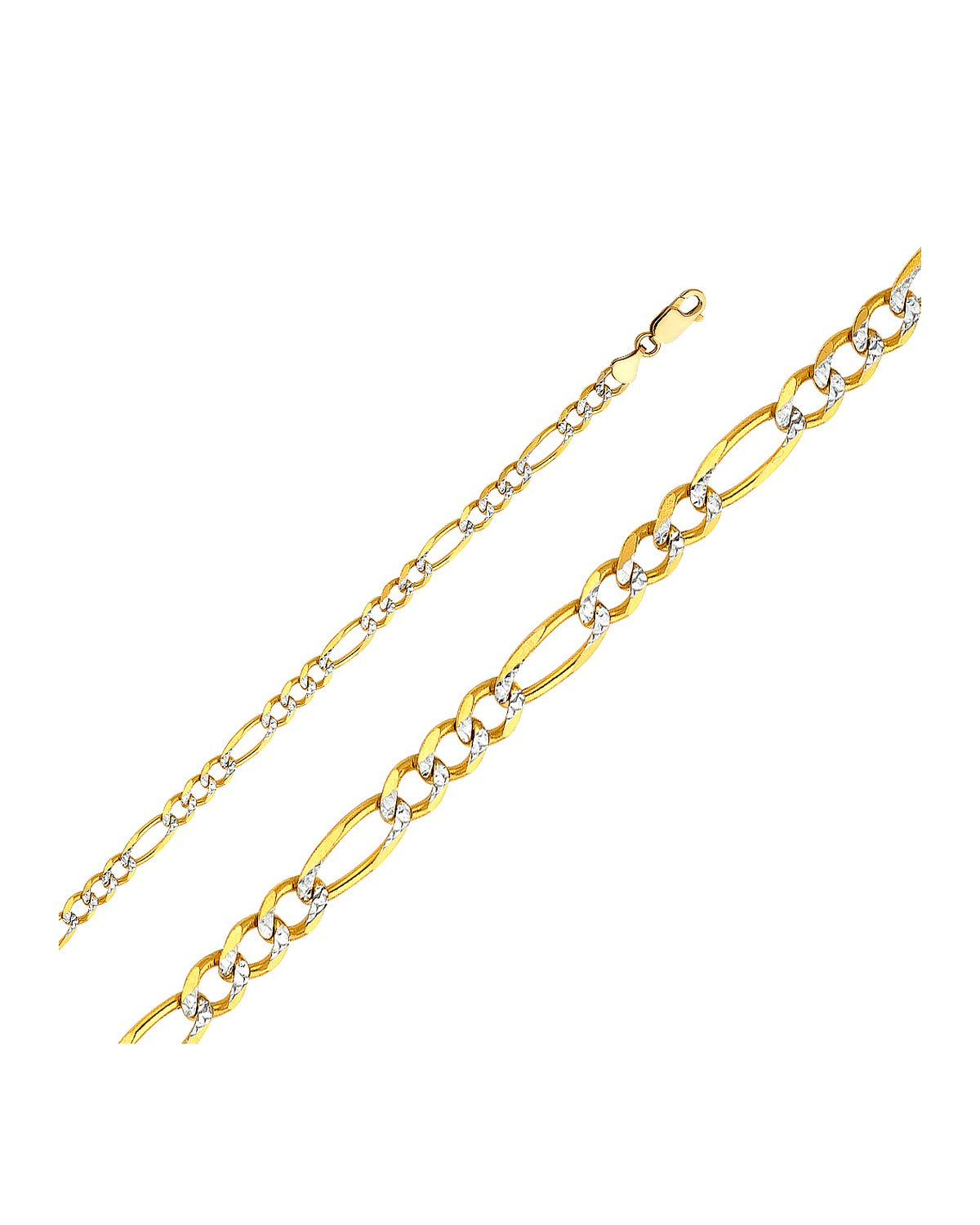 14K Yellow Gold 4.7mm Figaro 3+1 WP Chain (CH-0302)