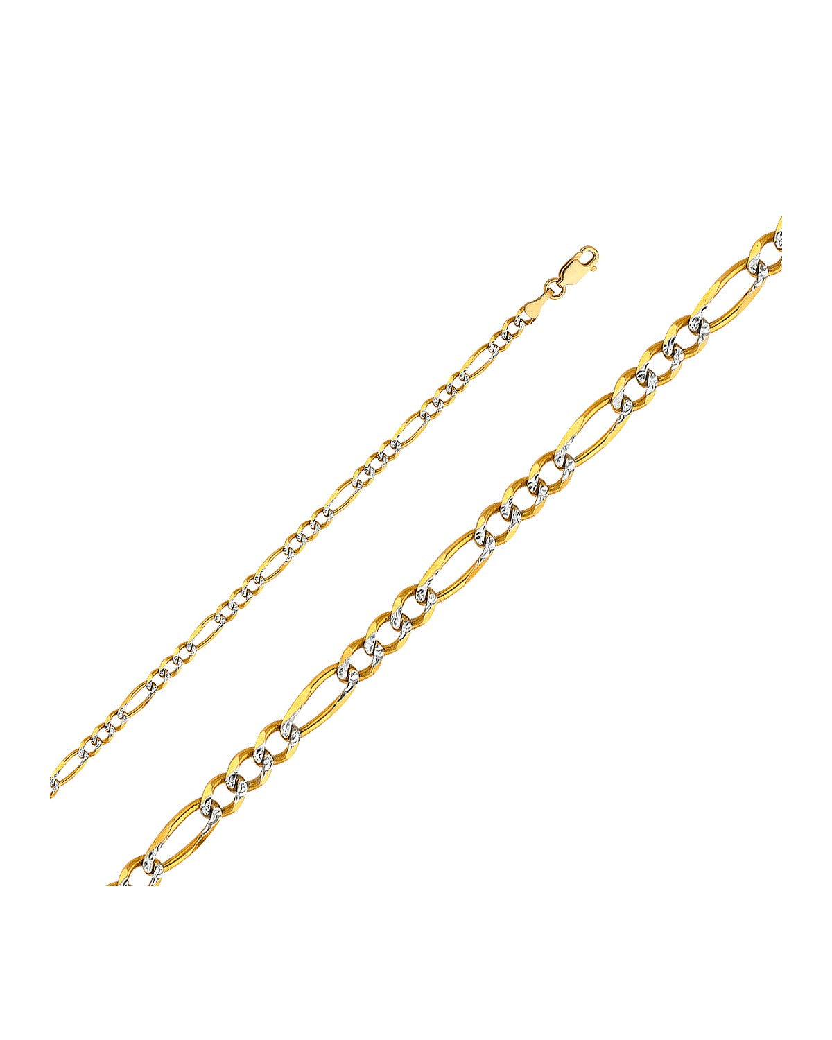 14K Yellow Gold 4mm Figaro 3+1 WP Chain (CH-0303)
