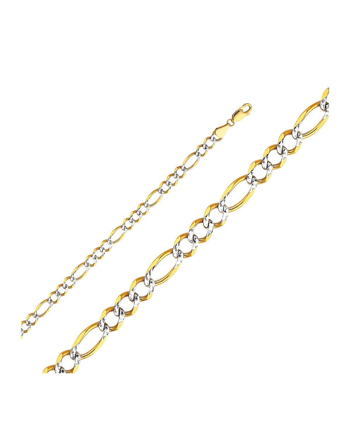 14K Yellow Gold 5.6mm Figaro 3+1 Open WP Chain (CH-0306)