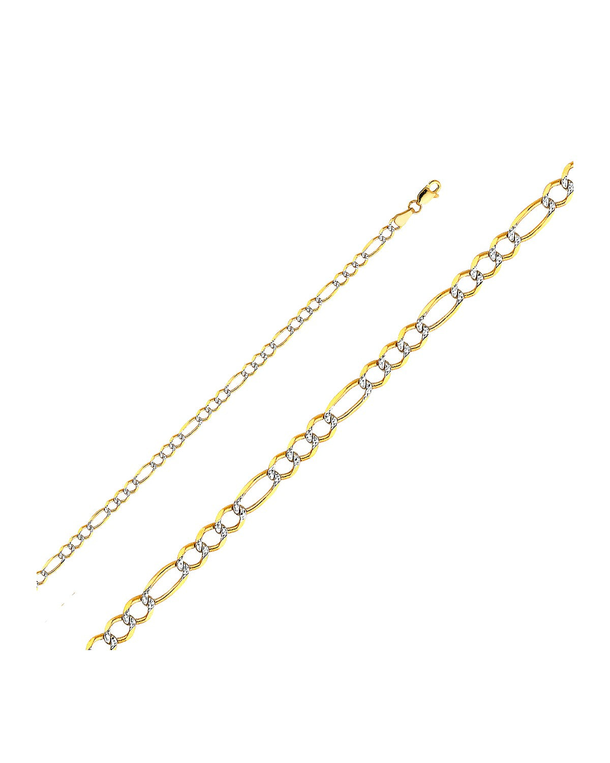14K Yellow Gold 3.9mm Figaro 3+1 Open WP Chain (CH-0308)