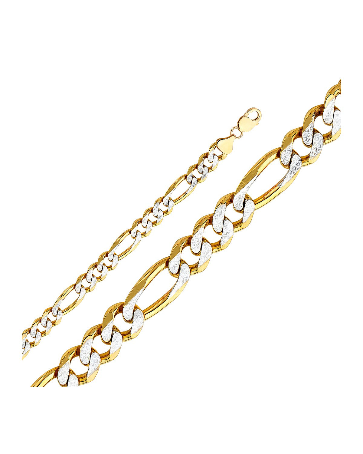 14K Yellow Gold 11.3mm Figaro 3+1 WP Chain (CH-0309)