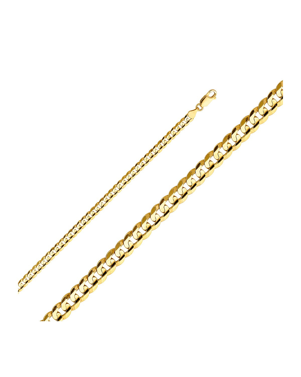 14K Yellow Gold 4.8mm Cuban Concave Chain (CH-0316)